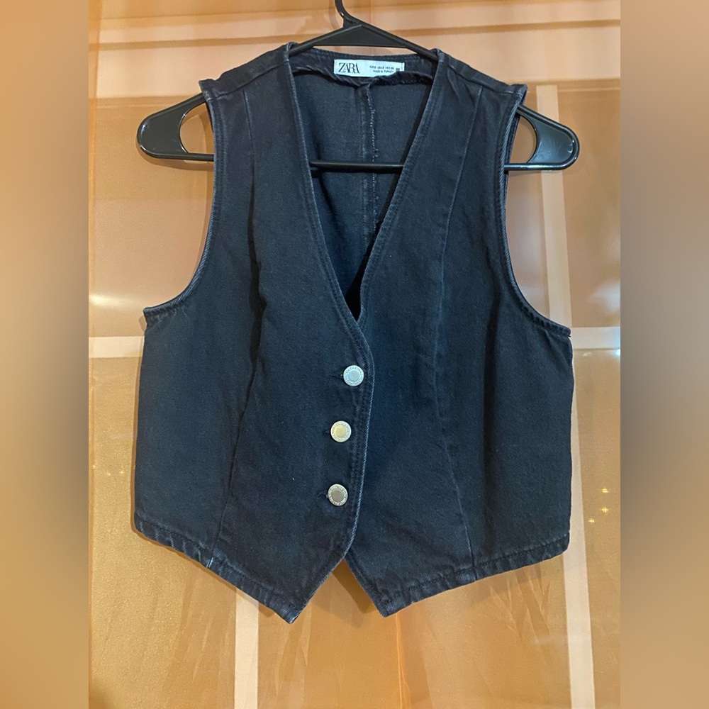 Zara Black Denim vest